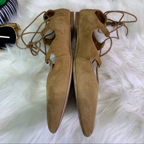 LOEFFLER RANDALL Ambre Ghillie Suede Lace Up Ballet Flats, 7.5B - Picture 5 of 12